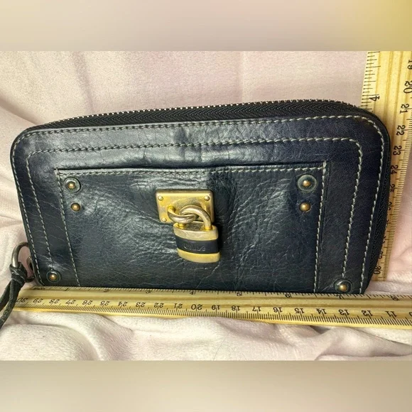Chloé Paddington Zip Wallet in Black Leather Vintage Collector’s Piece - Picture 2 of 12